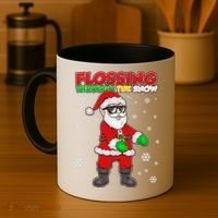 Flossing Through The Snow Santa Coffee Mug thumb 4