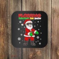 Flossing Through The Snow Santa Coaster thumb 0