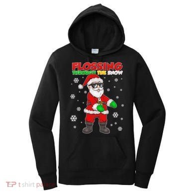 Flossing Through The Snow Santa Women's Hoodie