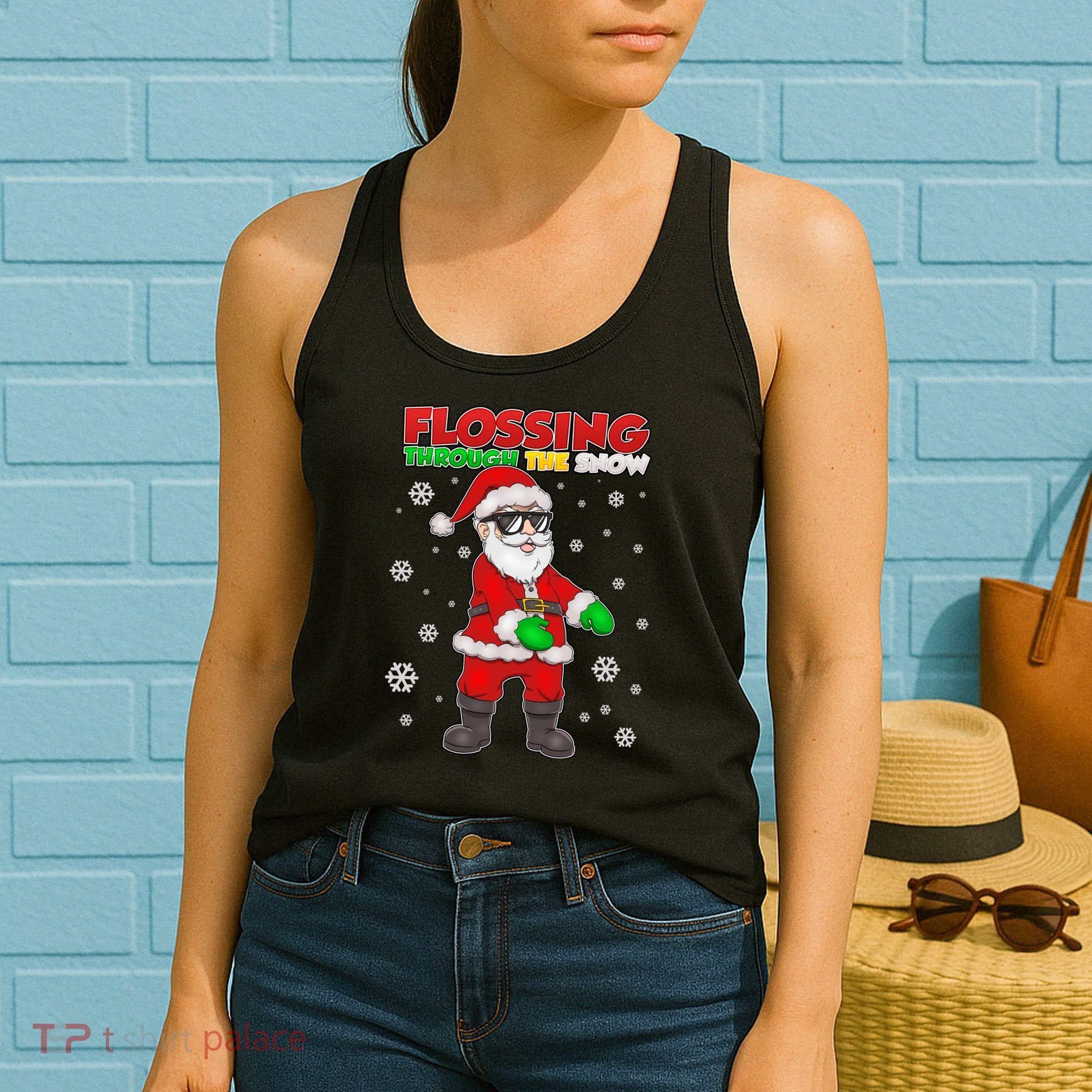Flossing Through The Snow Santa Women's Tank Top