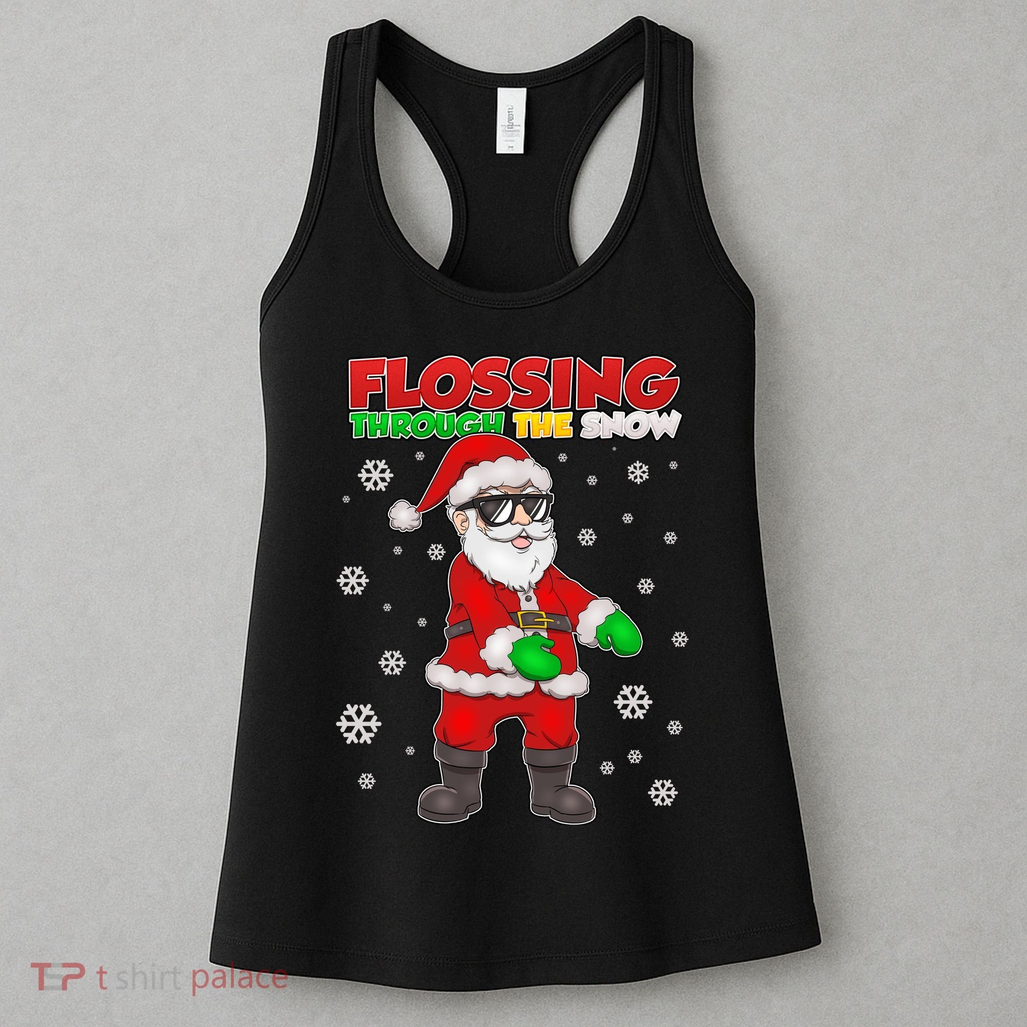Flossing Through The Snow Santa Women's Tank Top