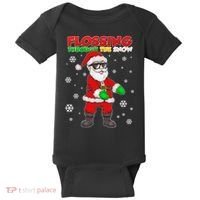 Flossing Through The Snow Santa Baby Bodysuit thumb 0