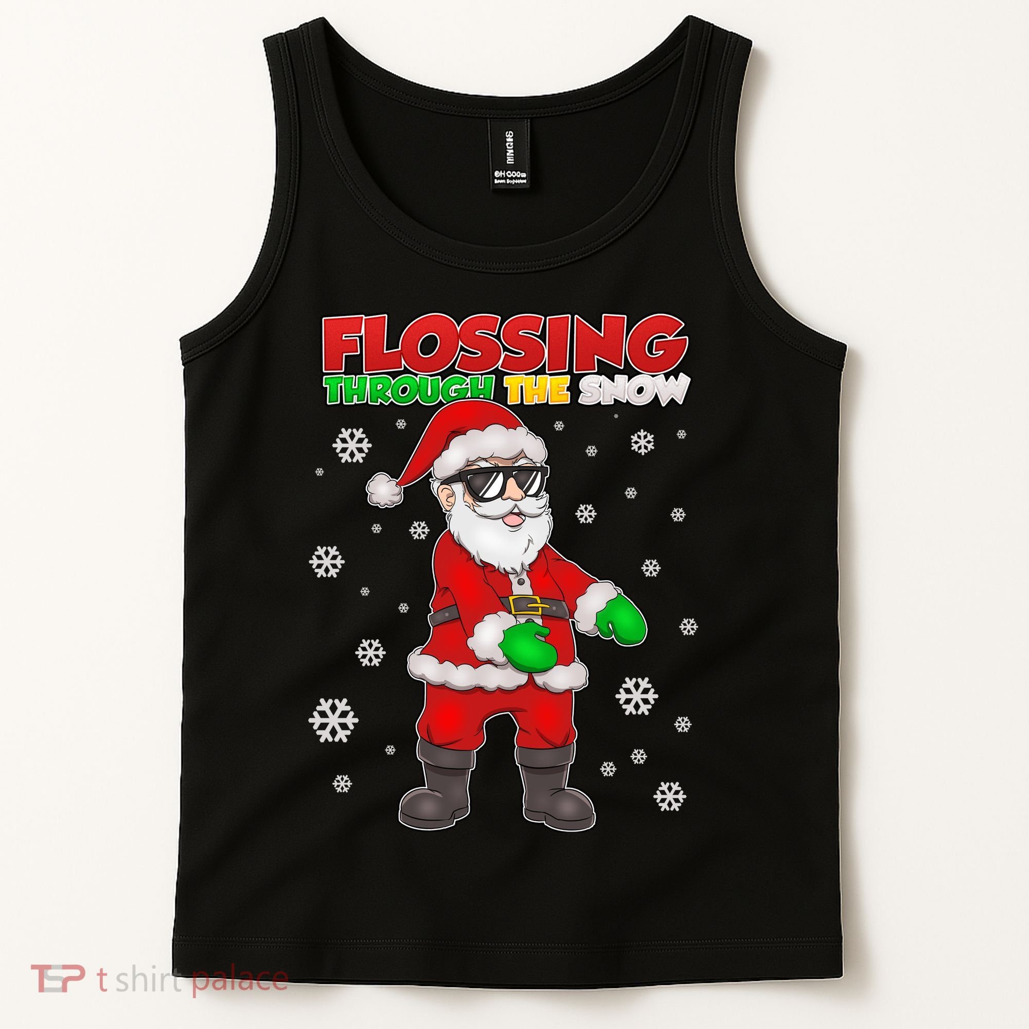 Flossing Through The Snow Santa Tank Top