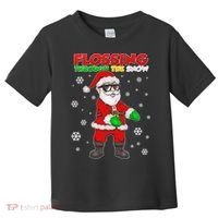 Flossing Through The Snow Santa Toddler T-Shirt thumb 0