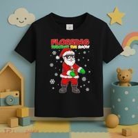 Flossing Through The Snow Santa Toddler T-Shirt thumb 3