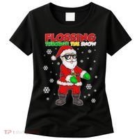 Flossing Through The Snow Santa Women's T-Shirt thumb 0