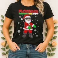 Flossing Through The Snow Santa Women's T-Shirt thumb 2
