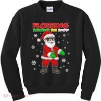 Flossing Through The Snow Santa Kids Sweatshirt thumb 0