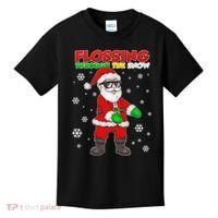Flossing Through The Snow Santa Kids T-Shirt thumb 0