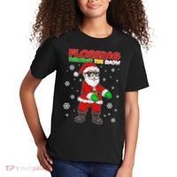 Flossing Through The Snow Santa Kids T-Shirt thumb 2