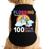 Flossing Unicorn Through 100 days Of School Doggie Tank thumb 0