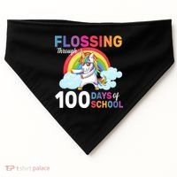 Flossing Unicorn Through 100 days Of School USA-Made Doggie Bandana thumb 0