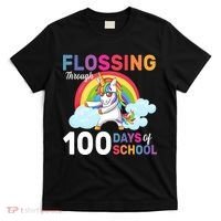 Flossing Unicorn Through 100 days Of School T-Shirt thumb 0