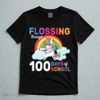 Flossing Unicorn Through 100 days Of School T-Shirt thumb 5