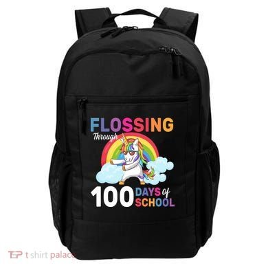 Flossing Unicorn Through 100 days Of School Backpack