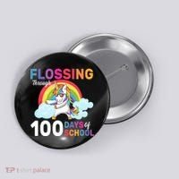 Flossing Unicorn Through 100 days Of School Button thumb 0