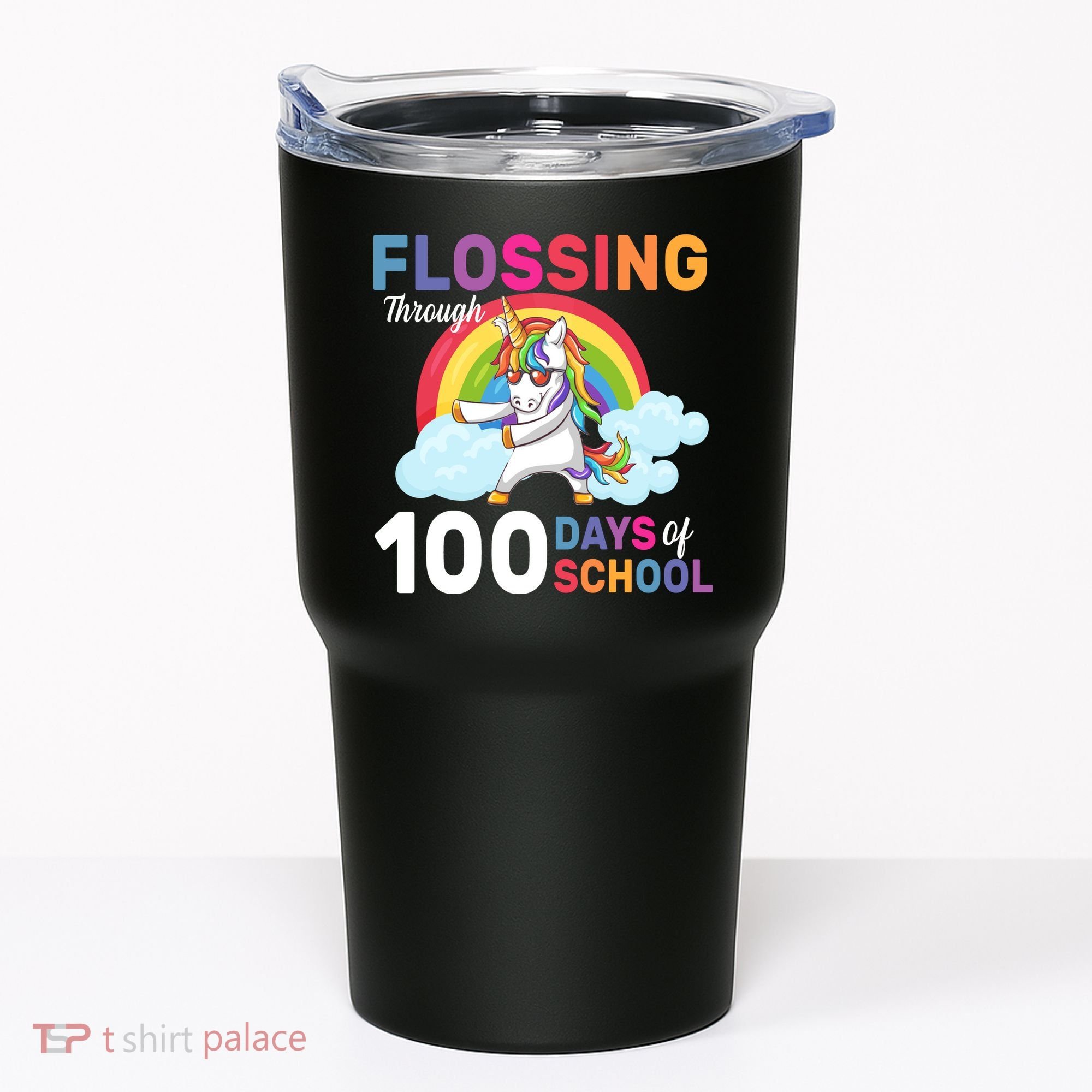 Flossing Unicorn Through 100 days Of School Tumbler