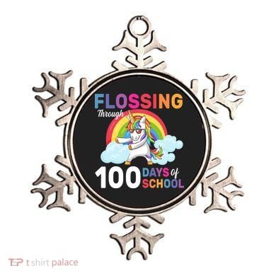 Flossing Unicorn Through 100 days Of School Ornament