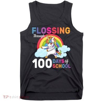 Flossing Unicorn Through 100 days Of School Tank Top
