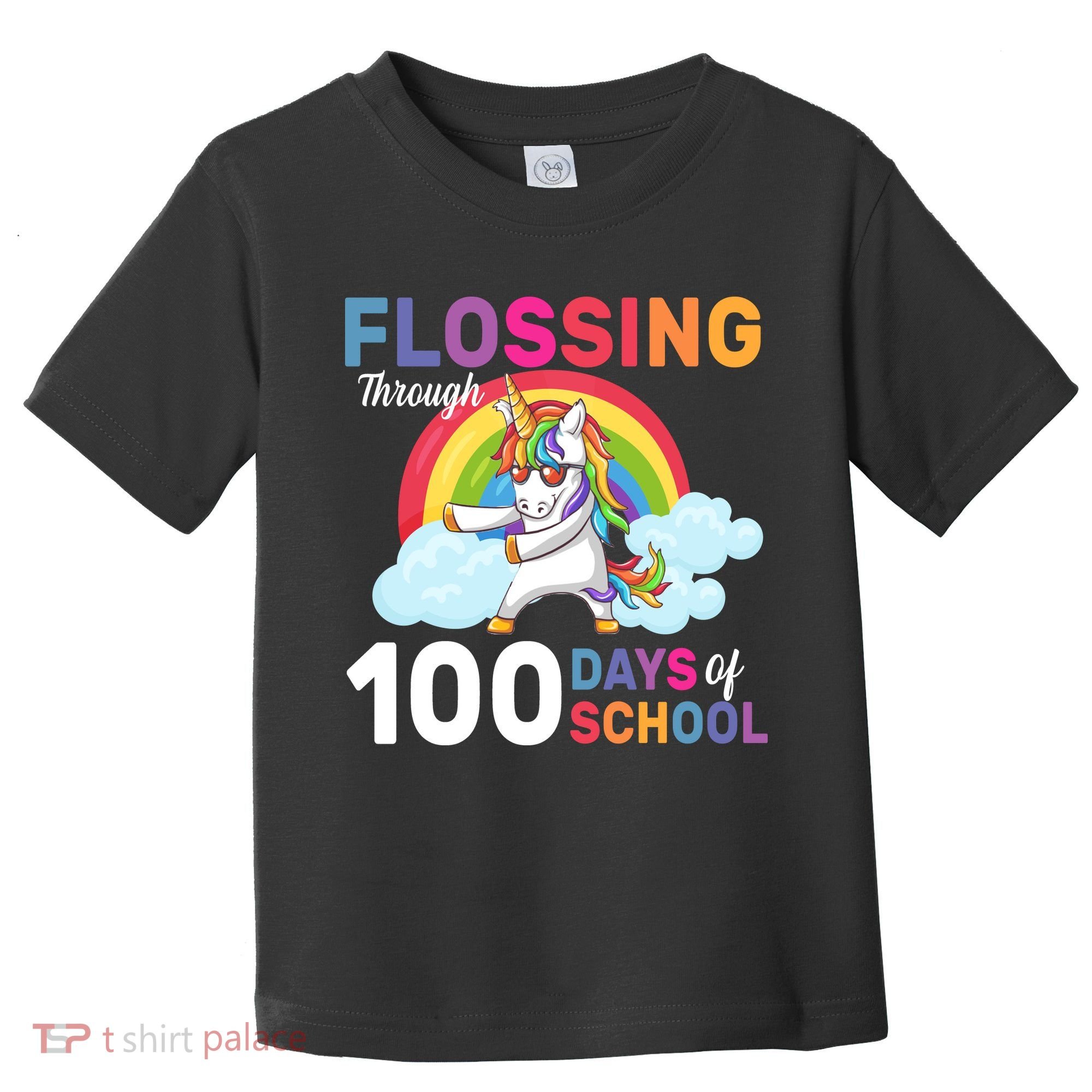 Flossing Unicorn Through 100 days Of School Toddler T-Shirt