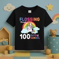 Flossing Unicorn Through 100 days Of School Toddler T-Shirt thumb 3