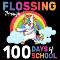Flossing Unicorn Through 100 days Of School Toddler T-Shirt thumb 4
