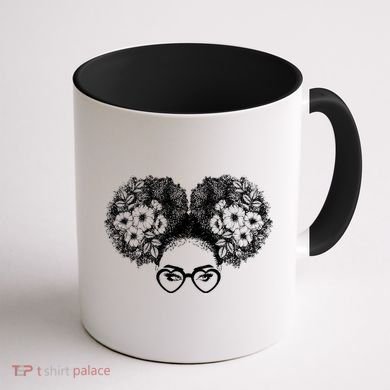 Flower Afro Puffs Coffee Mug back
