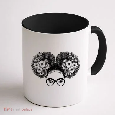 Flower Afro Puffs Coffee Mug back