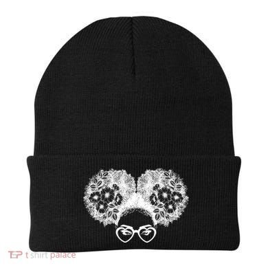 Flower Afro Puffs Beanie