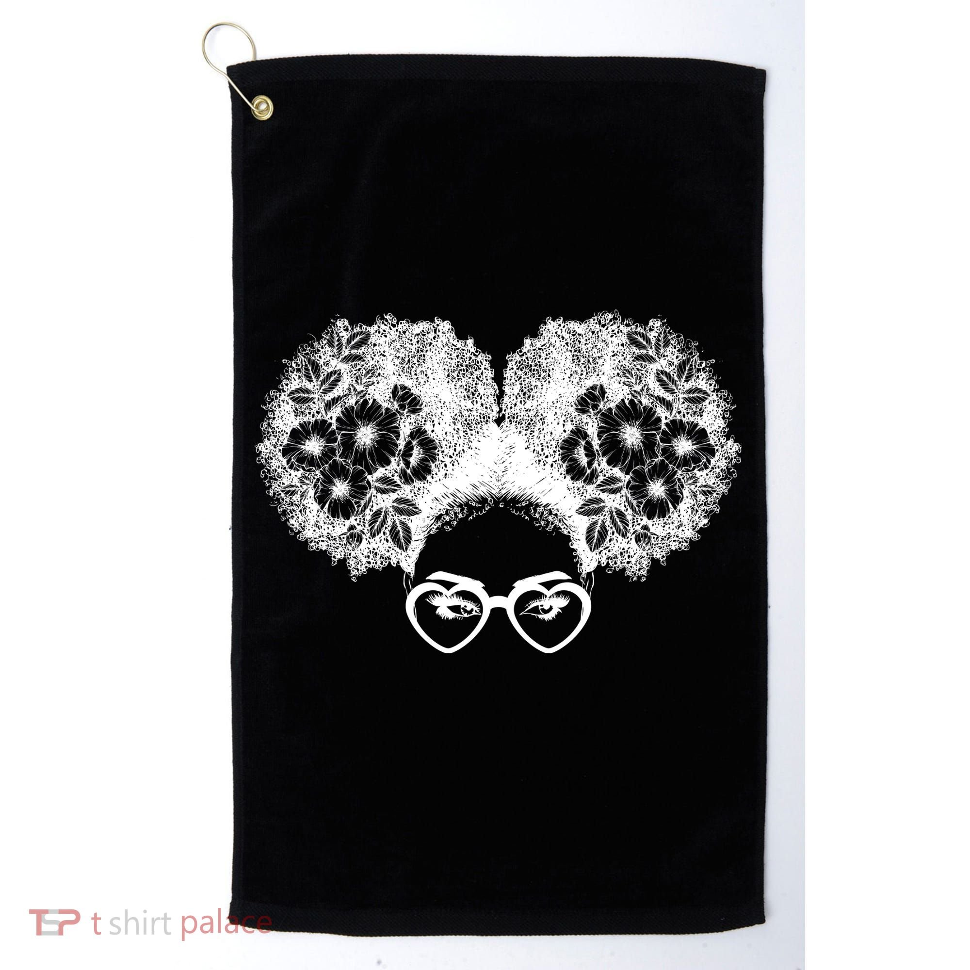 Flower Afro Puffs Golf Towel