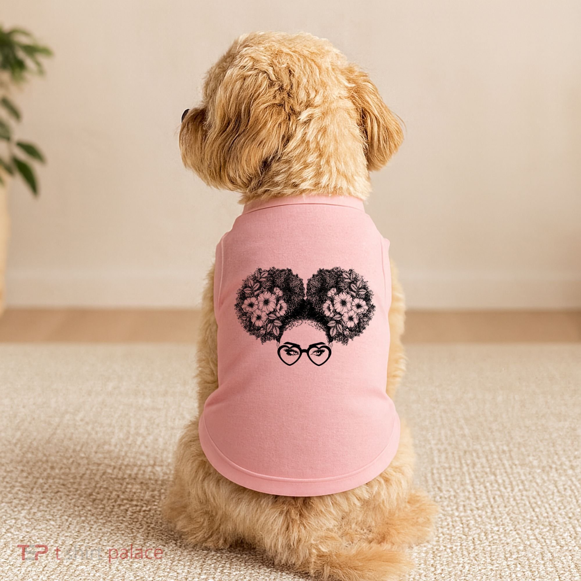 Flower Afro Puffs Doggie Tank