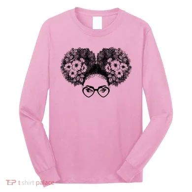 Flower Afro Puffs Long Sleeve Shirt