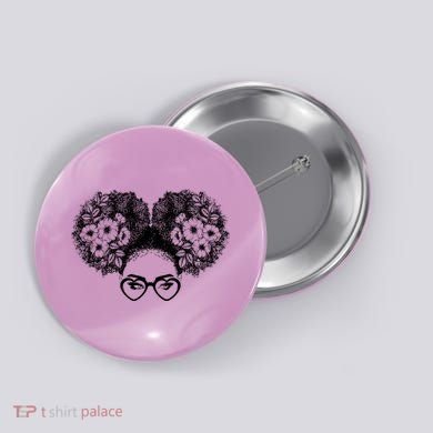 Flower Afro Puffs Button