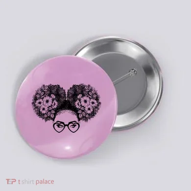 Flower Afro Puffs Button