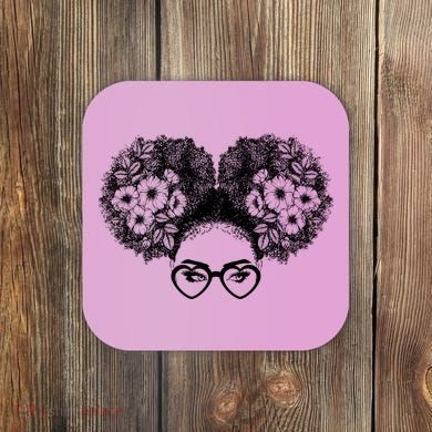 Flower Afro Puffs Coaster