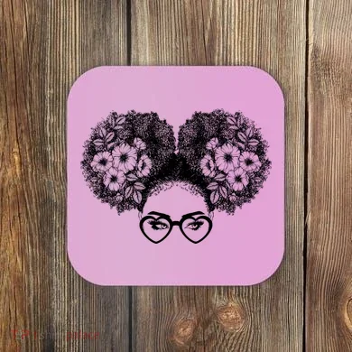 Flower Afro Puffs Coaster