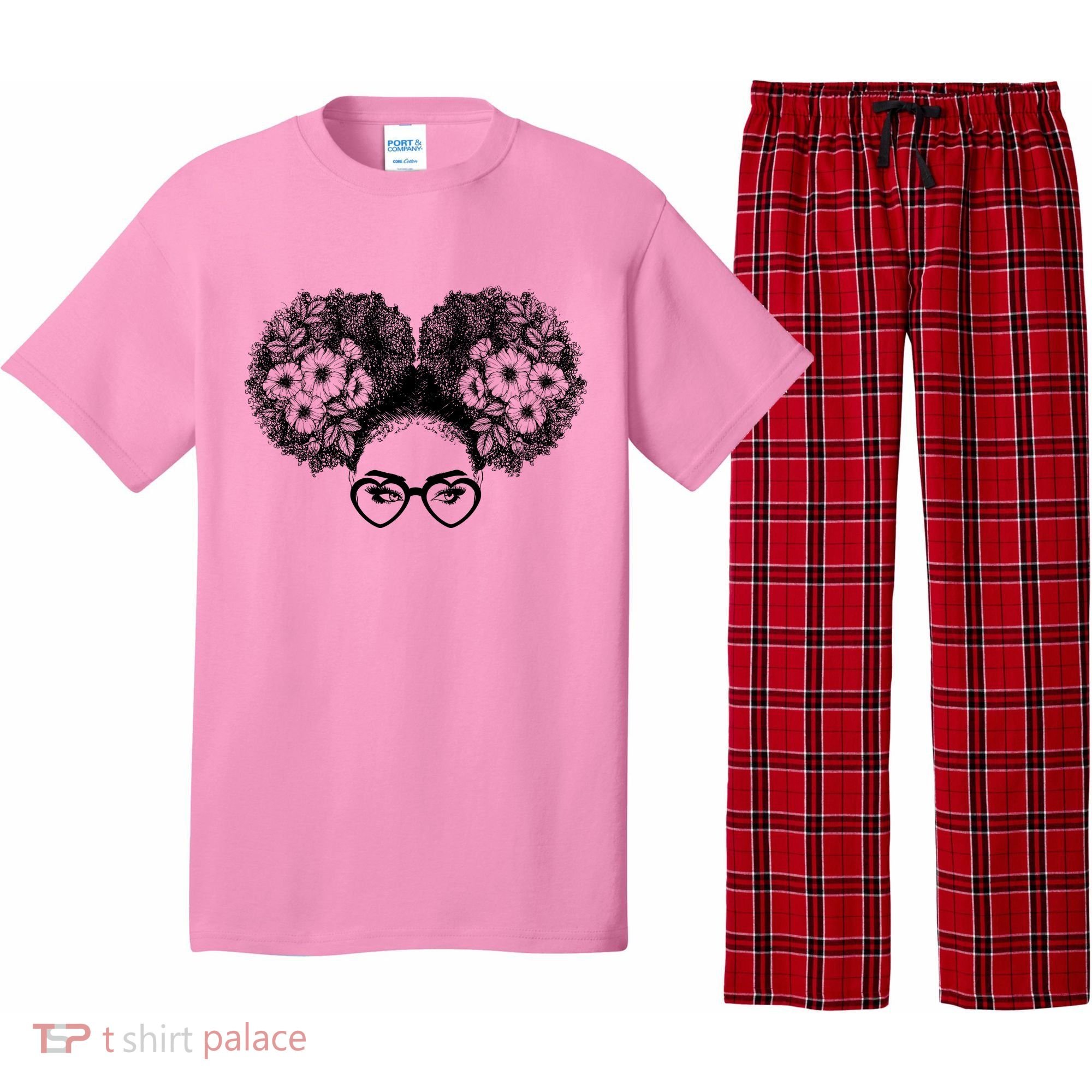 Flower Afro Puffs Pajama Set