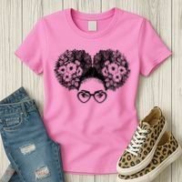 Flower Afro Puffs Women's T-Shirt thumb 3