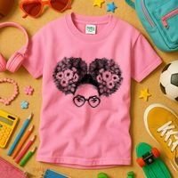 Flower Afro Puffs Kids T-Shirt thumb 3