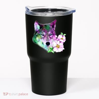 Flower Colorful Wilderness Wolf Tumbler