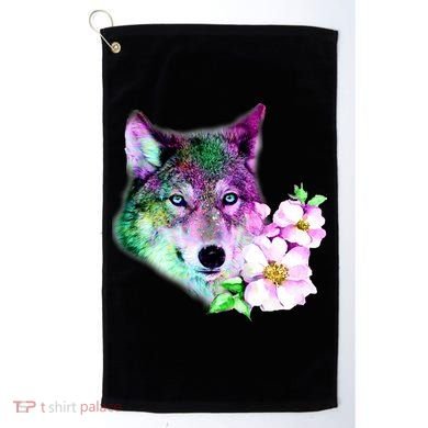 Flower Colorful Wilderness Wolf Golf Towel