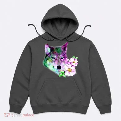 Flower Colorful Wilderness Wolf Hoodie