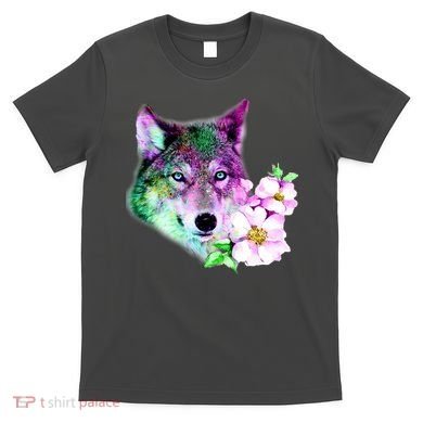 Flower Colorful Wilderness Wolf T-Shirt