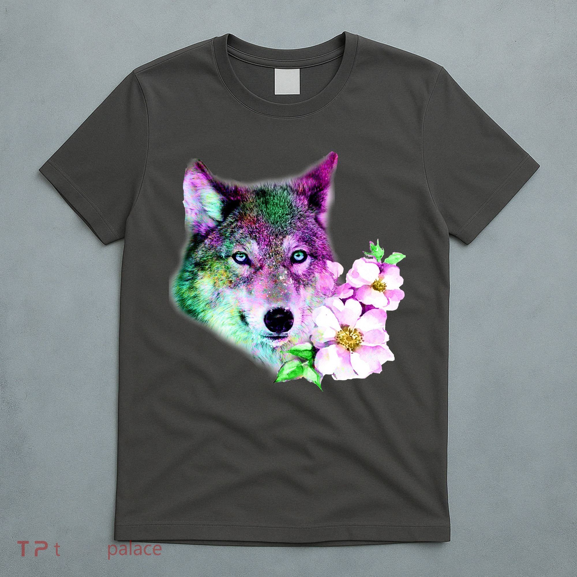 Flower Colorful Wilderness Wolf T-Shirt