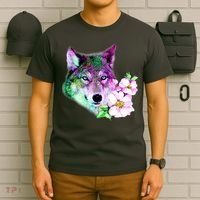 Flower Colorful Wilderness Wolf T-Shirt thumb 6