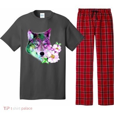 Flower Colorful Wilderness Wolf Pajama Set