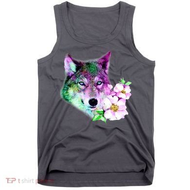 Flower Colorful Wilderness Wolf Tank Top