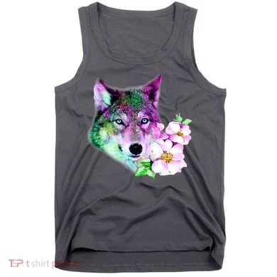 Flower Colorful Wilderness Wolf Tank Top