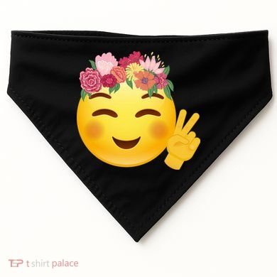 Flower Crown Emoji USA-Made Doggie Bandana