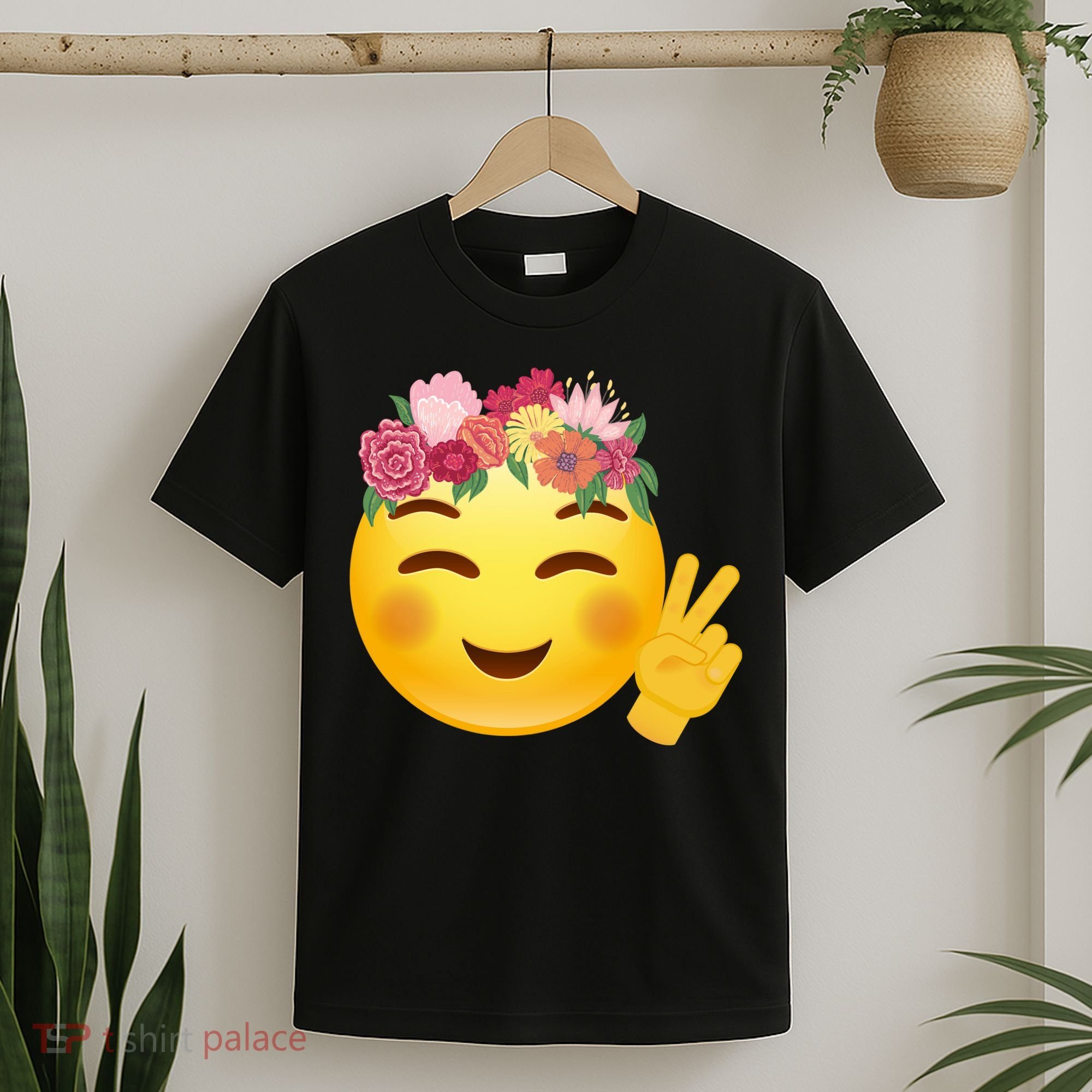 Flower Crown Emoji T-Shirt